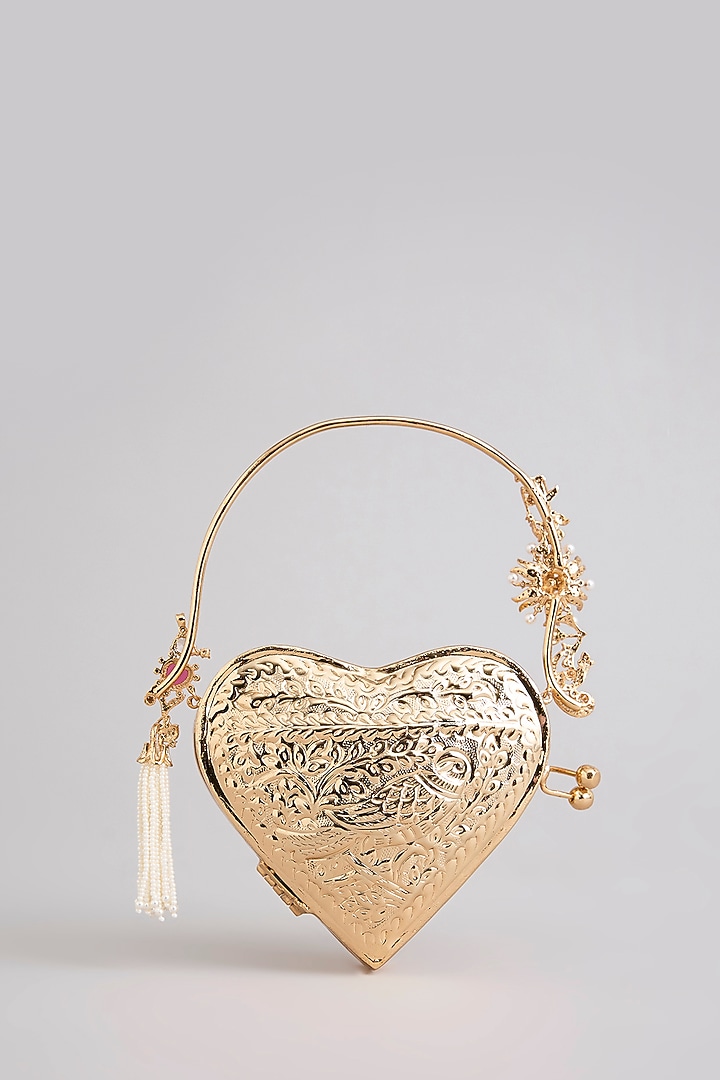 Gold Brass Clutch by AMAMA at Pernia's Pop Up Shop