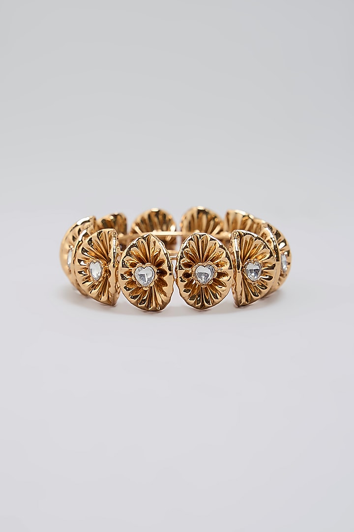 Gold Finish Pearl Bangle by AMAMA at Pernia's Pop Up Shop