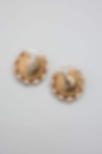 Gold Finish Stud Earrings by AMAMA at Pernia's Pop Up Shop
