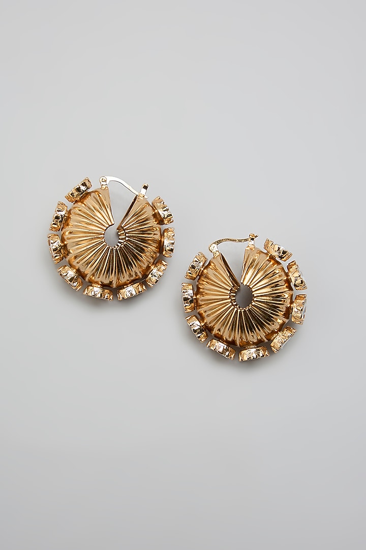 Gold Finish Stud Earrings by AMAMA at Pernia's Pop Up Shop