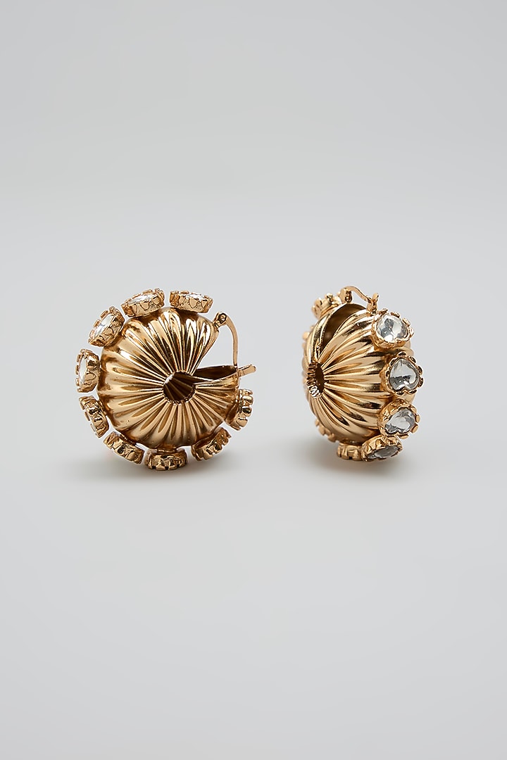 Gold Finish Stud Earrings by AMAMA at Pernia's Pop Up Shop