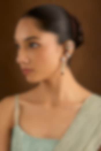 Gold Finish Kundan Polki & Pearl Dangler Earrings (Set of 5) by AMAMA at Pernia's Pop Up Shop