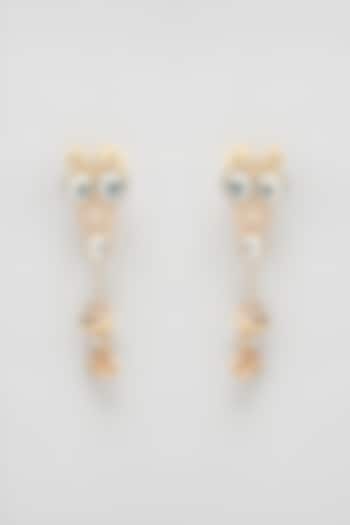 Gold Finish Dangler Earrings by AMAMA at Pernia's Pop Up Shop
