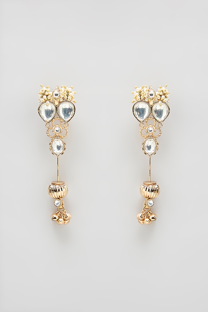 Gold Finish Dangler Earrings by AMAMA at Pernia's Pop Up Shop
