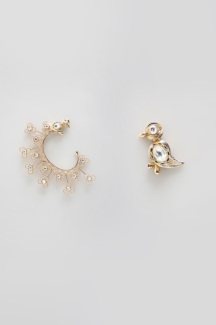 Gold Finish Dangler Earrings by AMAMA at Pernia's Pop Up Shop
