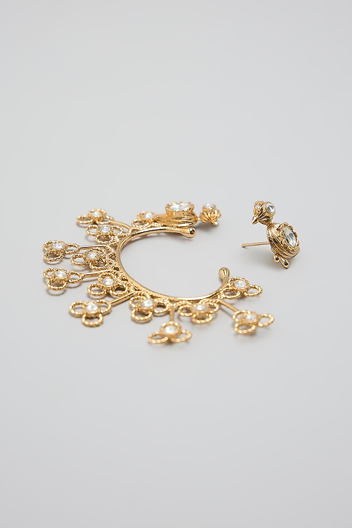 Gold Finish Dangler Earrings by AMAMA at Pernia's Pop Up Shop