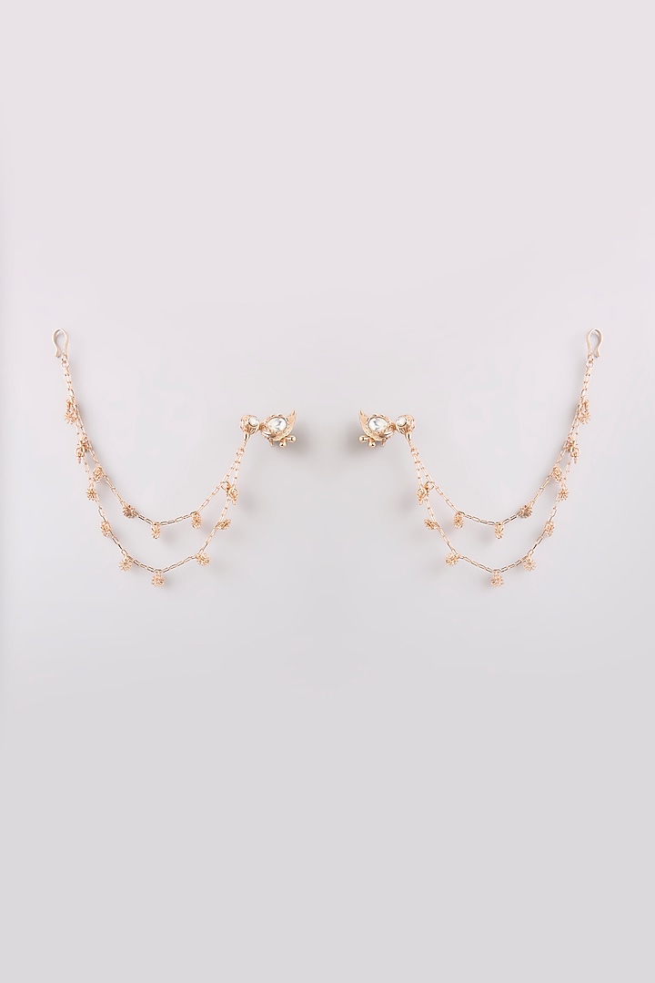 Gold Finish Brass Earchains by AMAMA at Pernia's Pop Up Shop