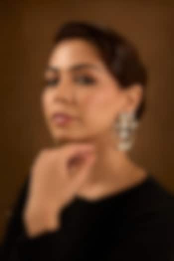 Gold Finish Kundan Polki Dangler Earrings by AMAMA at Pernia's Pop Up Shop