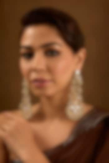 Gold Finish Kundan Polki Dangler Earrings by AMAMA at Pernia's Pop Up Shop