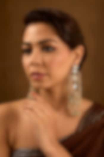 Gold Finish Kundan Polki Dangler Earrings by AMAMA at Pernia's Pop Up Shop