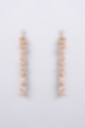 Gold Finish Seed Pearl Dangler Earrings by AMAMA at Pernia's Pop Up Shop