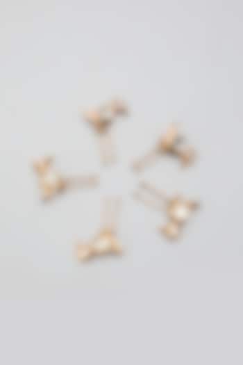Gold Finish Hair Pins (Set Of 5) by AMAMA at Pernia's Pop Up Shop