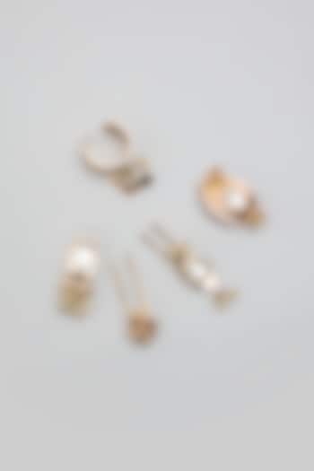 Gold Finish Hair Pins (Set Of 5) by AMAMA at Pernia's Pop Up Shop