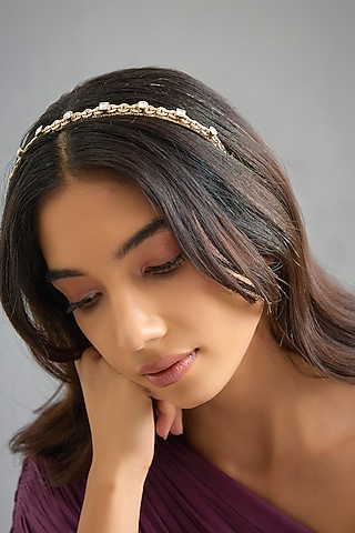 Gold Finish Hair Accessory by AMAMA