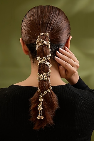 Gold Finish Brass Hair Accessory by AMAMA