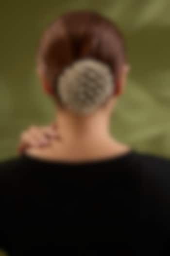 Silver Finish Brass Hair Accessory by AMAMA at Pernia's Pop Up Shop
