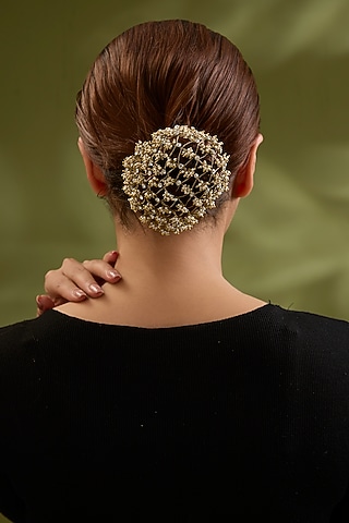 Silver Finish Brass Hair Accessory by AMAMA