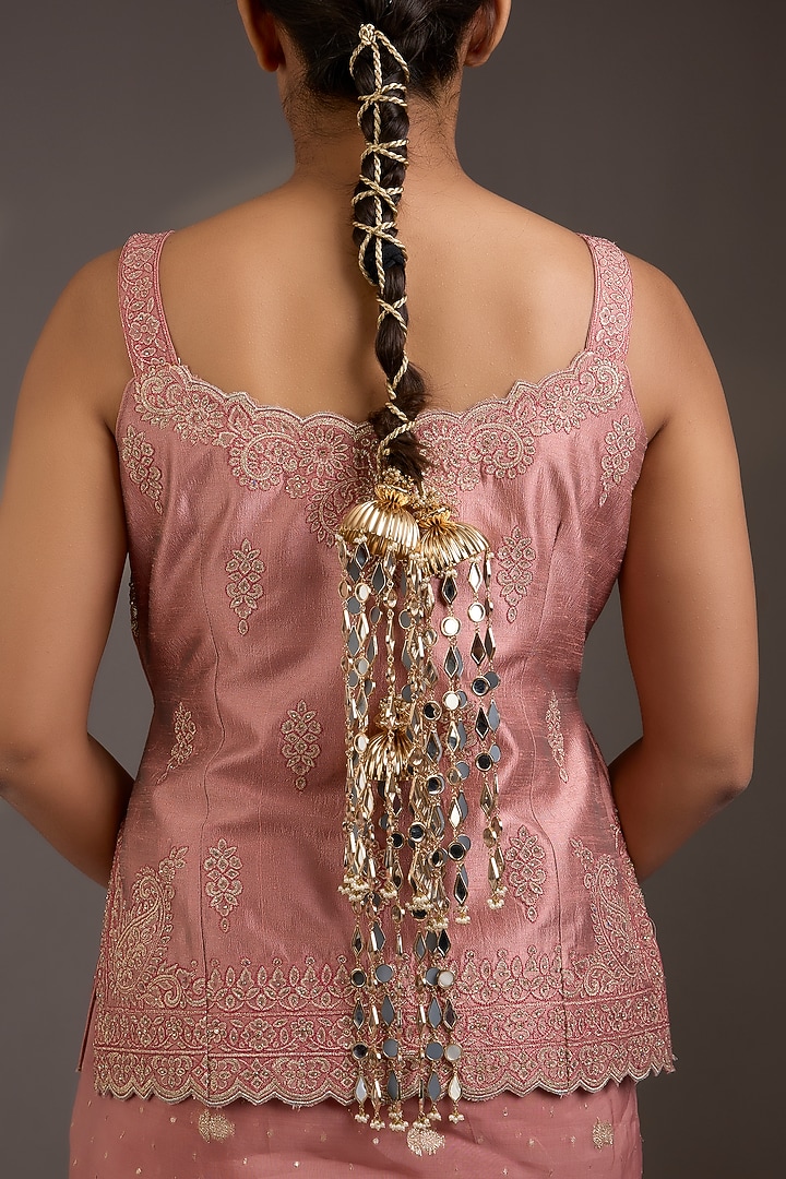 Gold Finish Mirror Hair Accessory by AMAMA at Pernia's Pop Up Shop