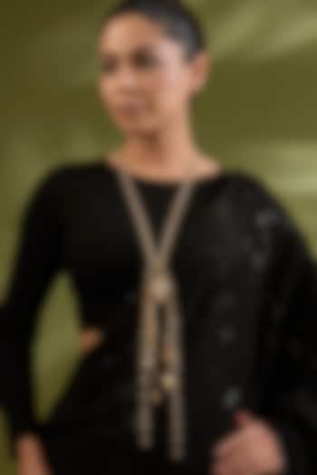 Gold Finish Brass Long Necklace by AMAMA at Pernia's Pop Up Shop