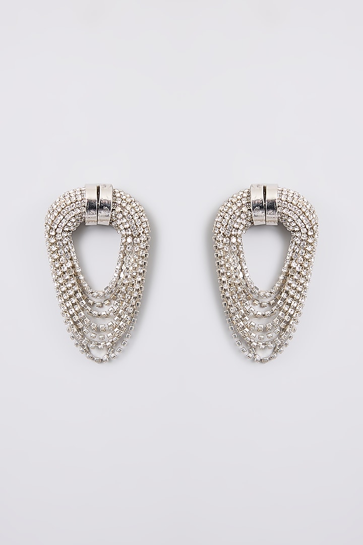Silver Plated Crystal Embellished Earrings by AMAMA at Pernia's Pop Up Shop