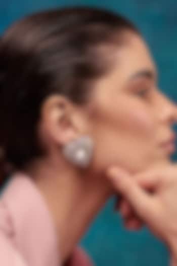 Silver Plated Crystal Stud Earrings by AMAMA at Pernia's Pop Up Shop