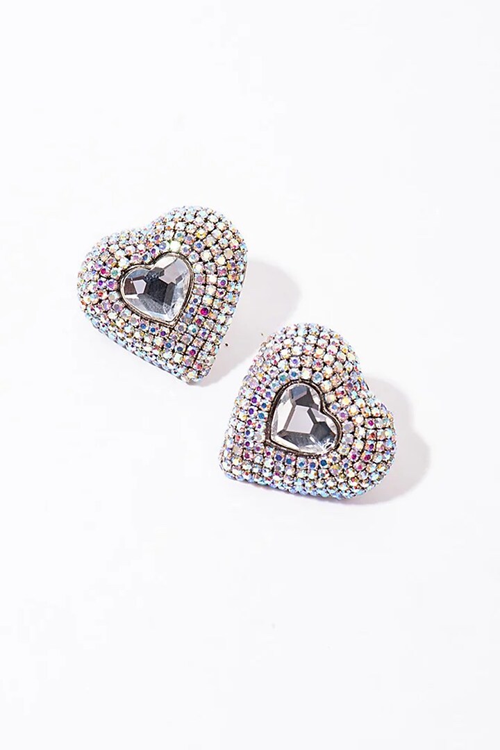 Silver Plated Crystal Stud Earrings by AMAMA at Pernia's Pop Up Shop