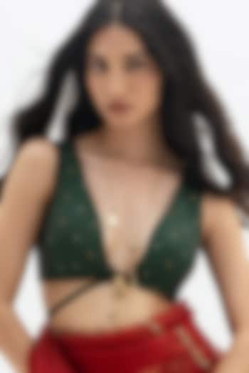 Gold Plated Faux Pearl & Mirror Work Pendant Necklace by AMAMA at Pernia's Pop Up Shop