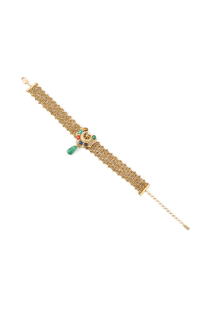 Antique Gold Plated Stone Necklace by AMAMA at Pernia's Pop Up Shop
