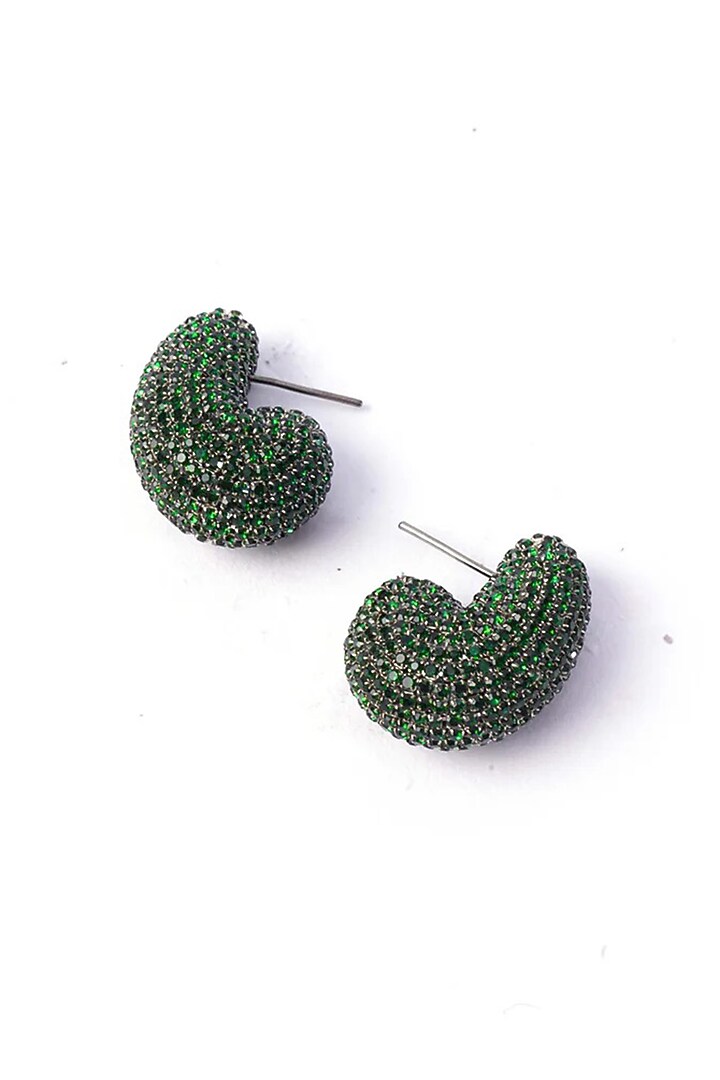 Silver Plated Chaton Stone Stud Earrings by AMAMA at Pernia's Pop Up Shop