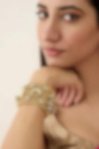 Antique Gold Plated Faux Pearl Bracelet by AMAMA at Pernia's Pop Up Shop