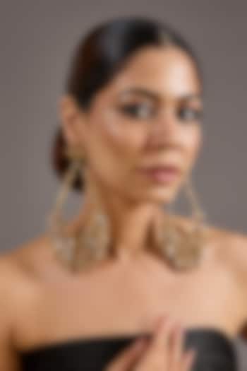 Gold Plated Faux Pearl Dangler Earrings by AMAMA at Pernia's Pop Up Shop