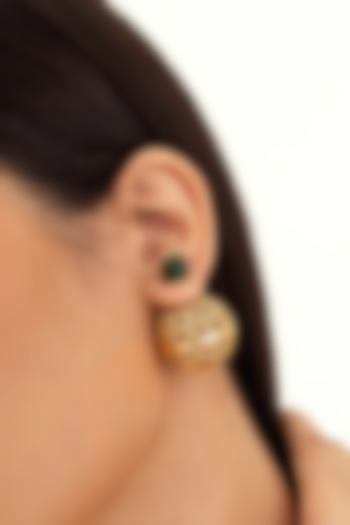 Antique Gold Plated Green Onyx Dangler Earrings by AMAMA at Pernia's Pop Up Shop