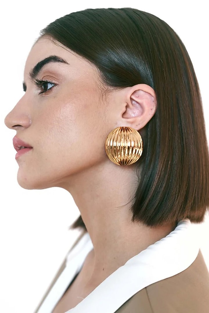 Gold Plated Brass Alloy Dangler Earrings by AMAMA at Pernia's Pop Up Shop