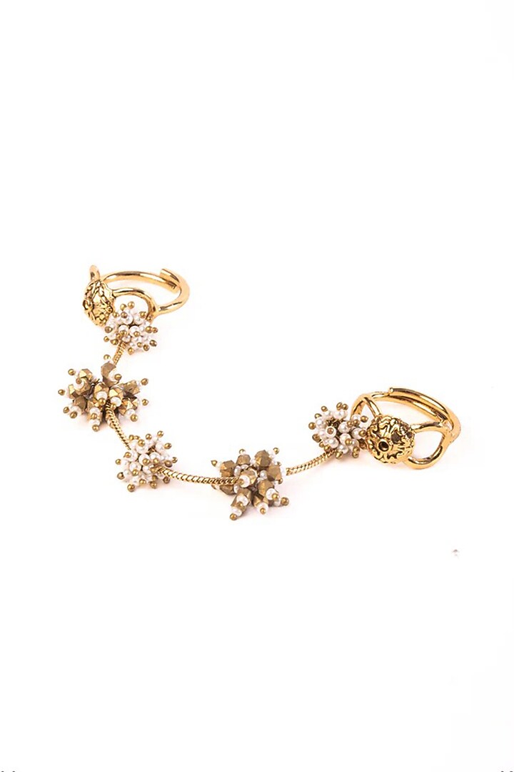 Antique Gold Plated Faux Pearl Ring by AMAMA at Pernia's Pop Up Shop