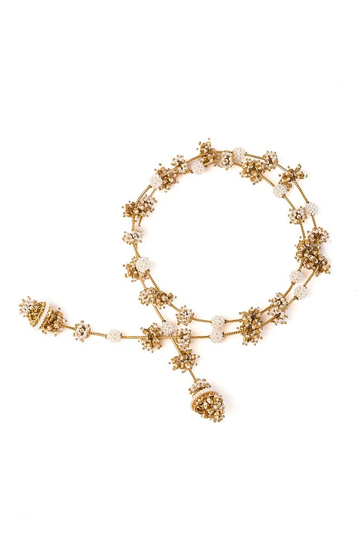 Antique Gold Plated Faux Pearl Hair Accessory by AMAMA at Pernia's Pop Up Shop