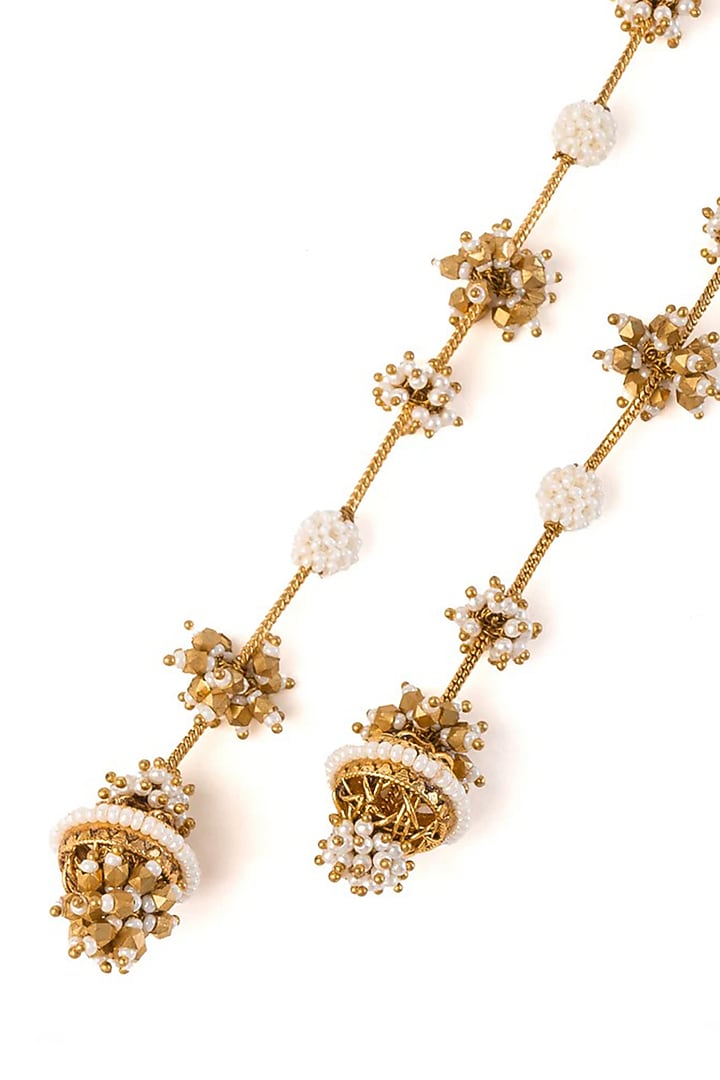 Antique Gold Plated Faux Pearl Hair Accessory by AMAMA at Pernia's Pop Up Shop