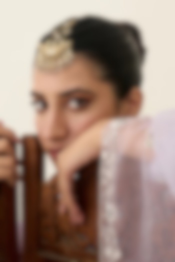 Antique Gold Plated Faux Pearl Maangtikka by AMAMA at Pernia's Pop Up Shop