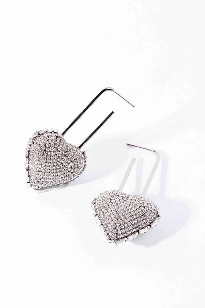 Silver Plated Crystal Dangler Earrings by AMAMA at Pernia's Pop Up Shop