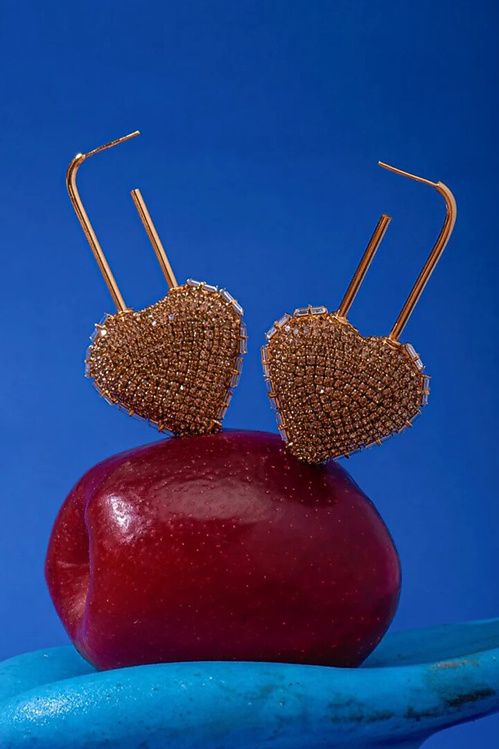 Gold Plated Crystal Dangler Earrings by AMAMA at Pernia's Pop Up Shop