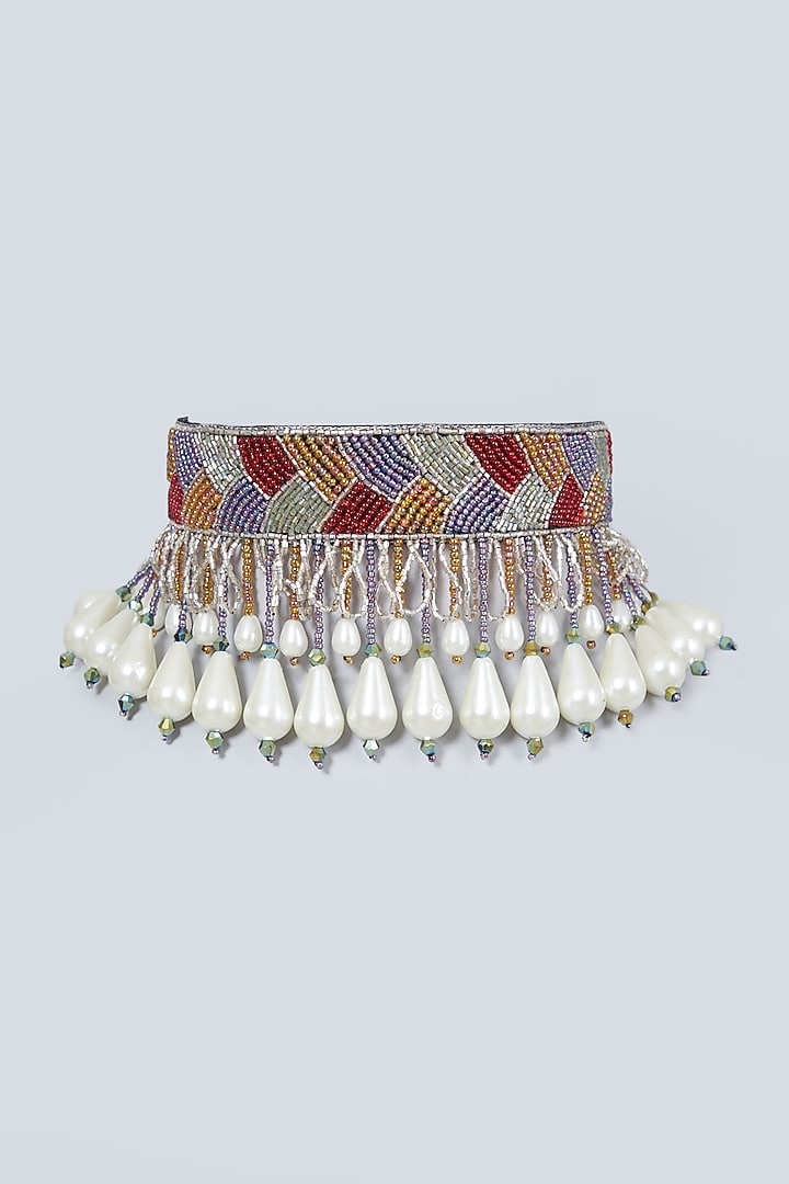 Multi Colored Embroidered Choker by AMAMA at Pernia's Pop Up Shop