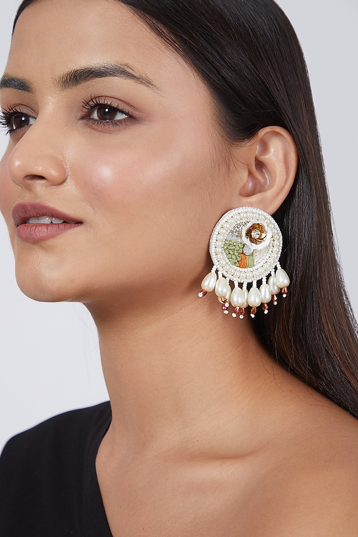 White Pearl Earrings by AMAMA at Pernia's Pop Up Shop