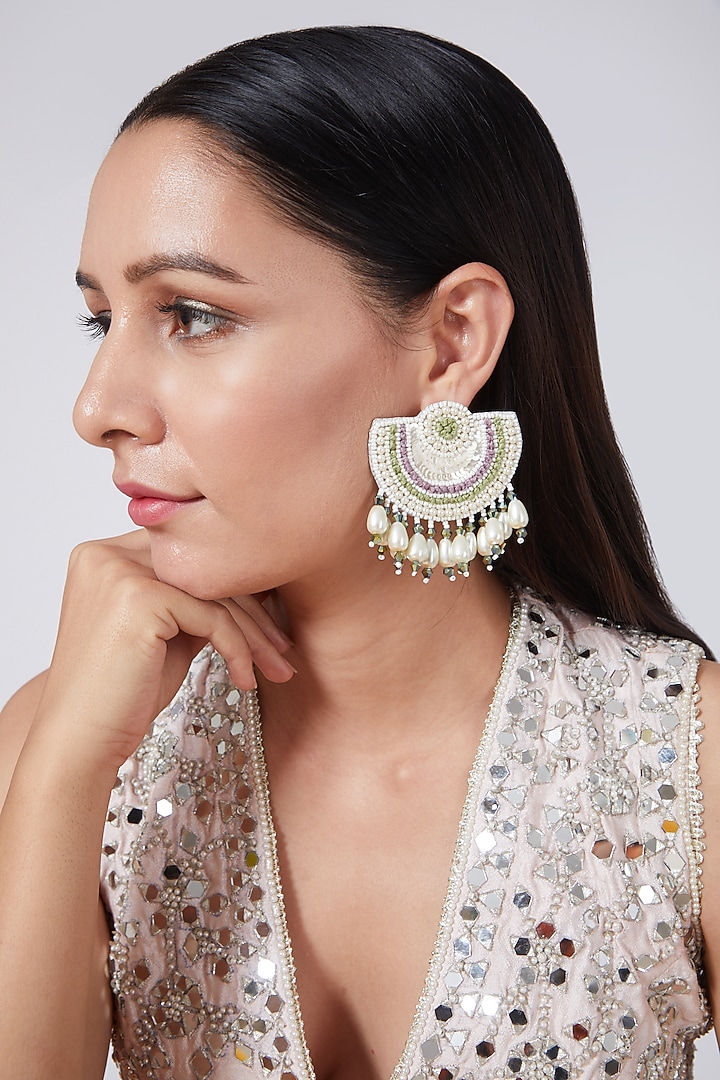 Multi Colored Long Earrings by AMAMA at Pernia's Pop Up Shop