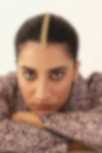 Antique Gold Plated Faux Pearl Maangtikka by AMAMA at Pernia's Pop Up Shop