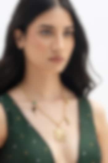 Gold Plated Faux Pearl & Semi-Precious Stone Necklace by AMAMA at Pernia's Pop Up Shop