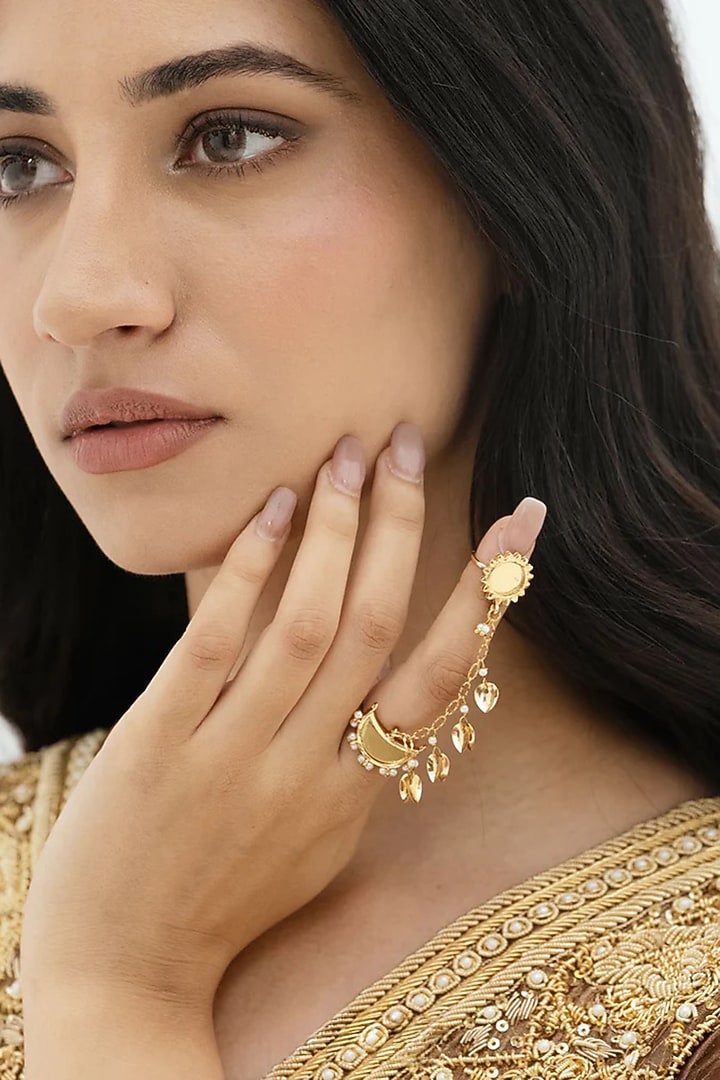 Gold Plated Faux Pearl Ring by AMAMA at Pernia's Pop Up Shop