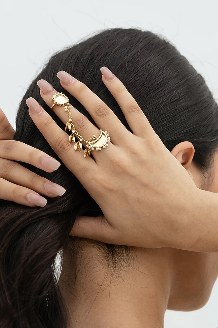 Gold Plated Faux Pearl Ring by AMAMA at Pernia's Pop Up Shop
