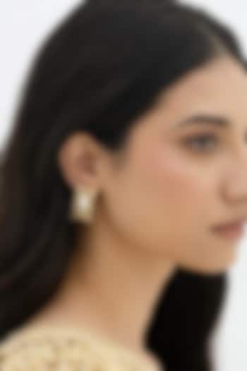 Gold Plated Faux Pearl Stud Earrings by AMAMA at Pernia's Pop Up Shop