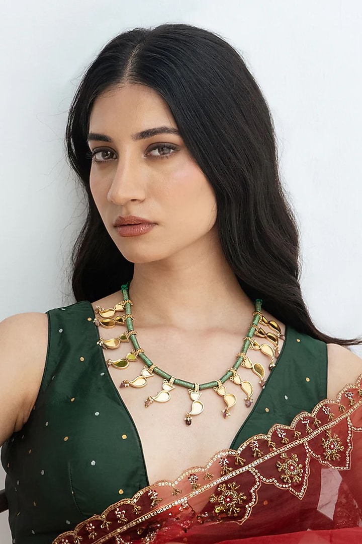 Gold Plated Semi-Precious Stone Necklace by AMAMA at Pernia's Pop Up Shop