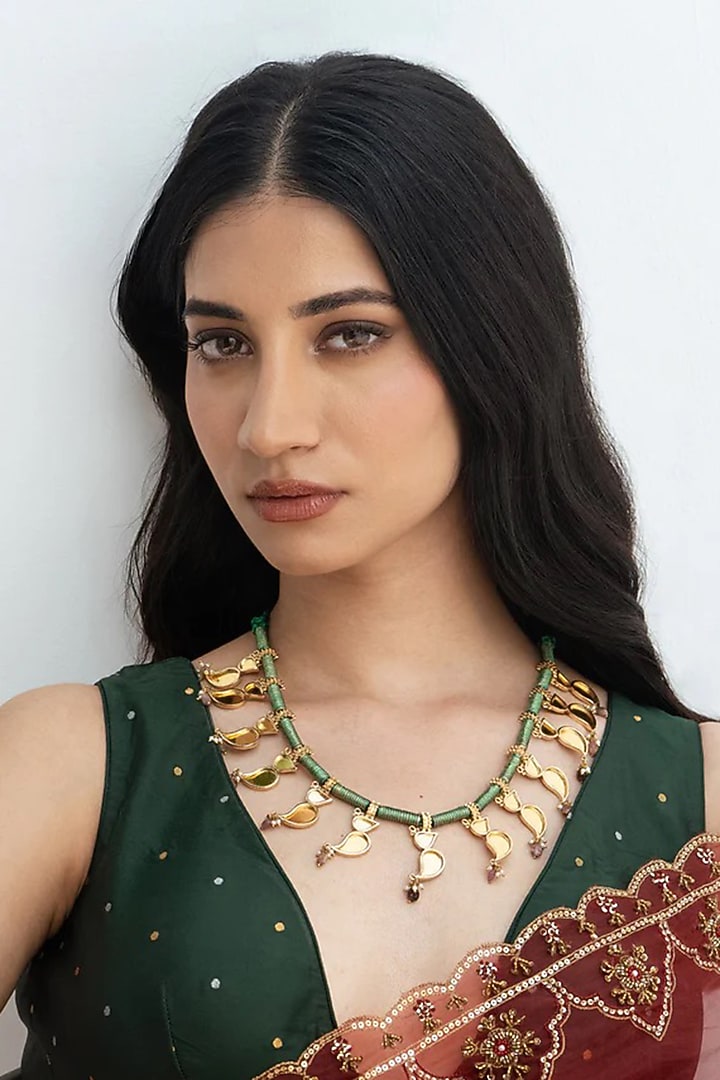 Gold Plated Semi-Precious Stone Necklace by AMAMA at Pernia's Pop Up Shop