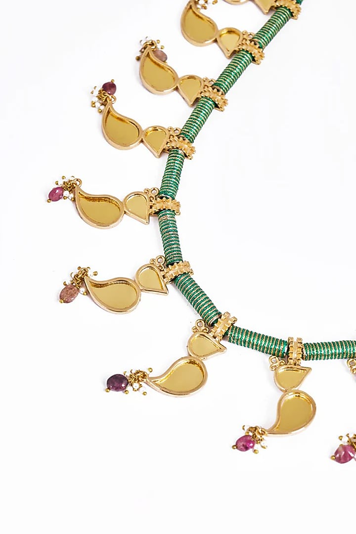Gold Plated Semi-Precious Stone Necklace by AMAMA at Pernia's Pop Up Shop